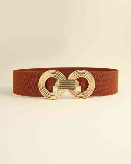 Geometric Buckle Elastic Wide Belt