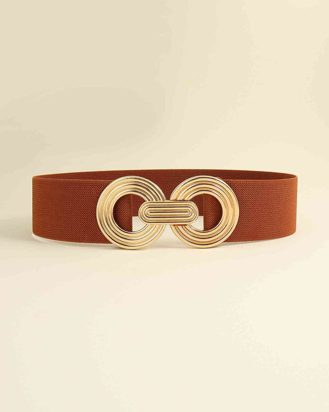Geometric Buckle Elastic Wide Belt