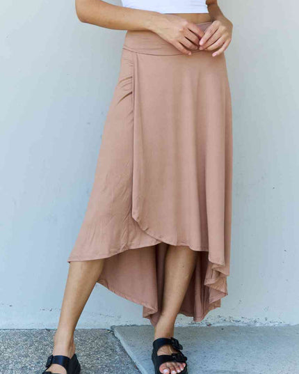 Ninexis First Choice High Waisted Flare Maxi Skirt in Camel