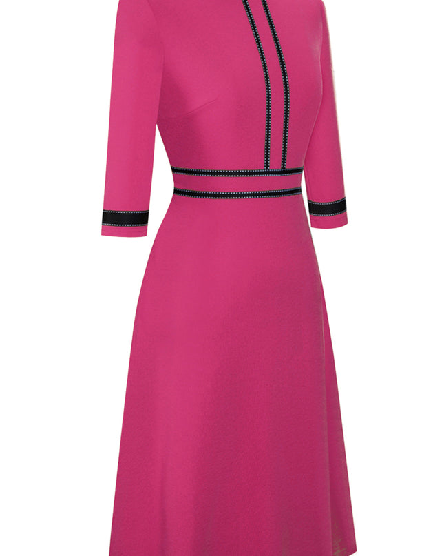 Round Neck Three-Quater Sleeve Dress