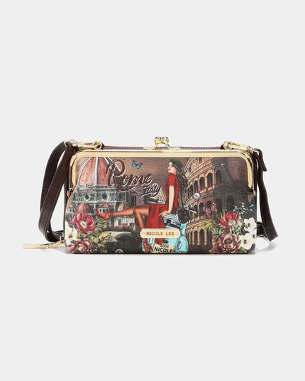 Nicole Lee USA Signature Kiss Lock Crossbody Wallet