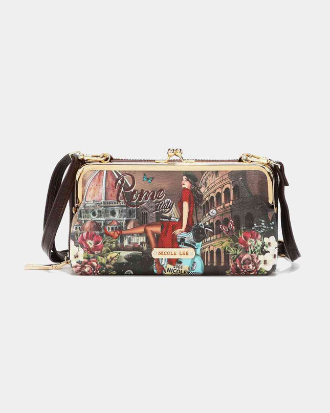Nicole Lee USA Signature Kiss Lock Crossbody Wallet