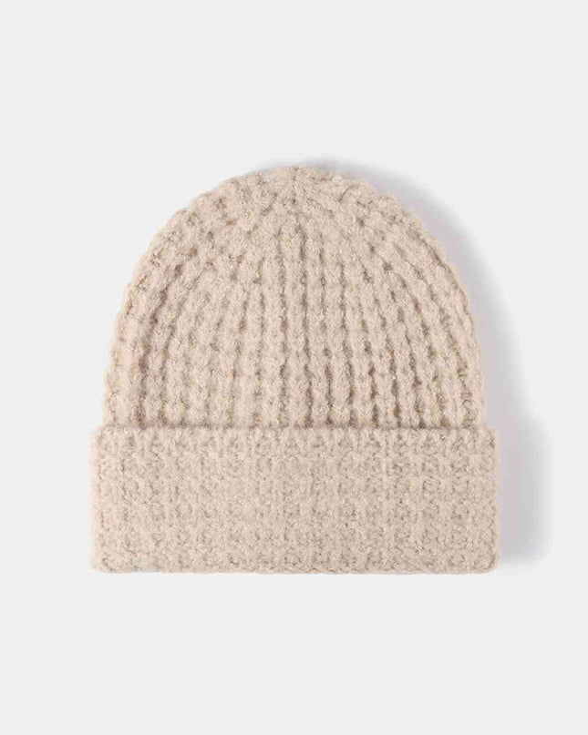 Waffle-Knit Cuff Beanie
