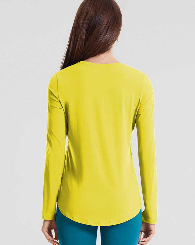 Round Neck Long Sleeve Sports Top