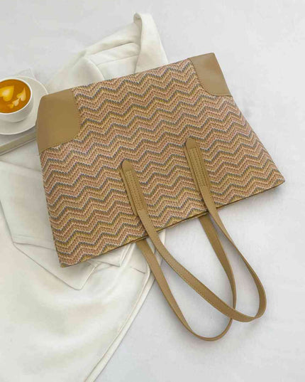 Chevron Straw Tote Bag