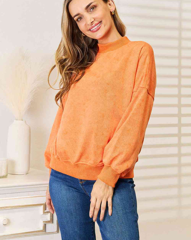 Basic Bae Round Neck Dropped Shoulder Sweatshirt