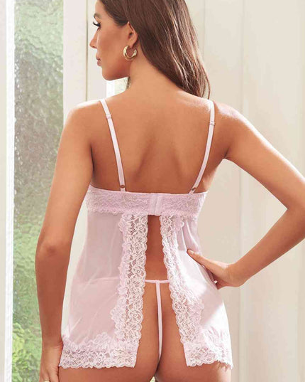 Lace Slit Lingerie Set