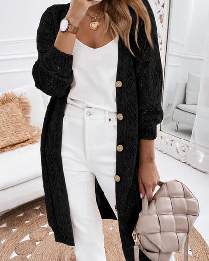 V-Neck Long Sleeve Cardigan