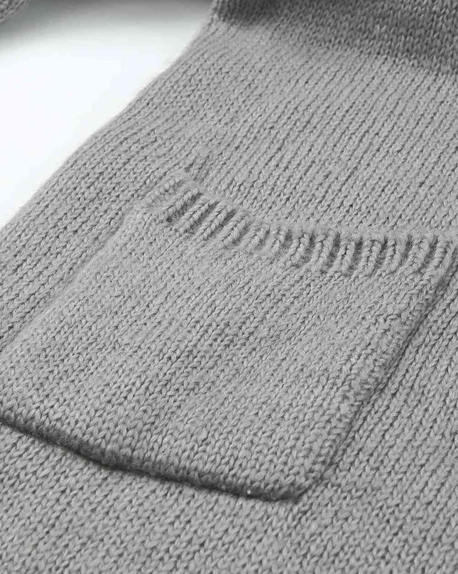 Open Front Pocketed Longline Cardigan