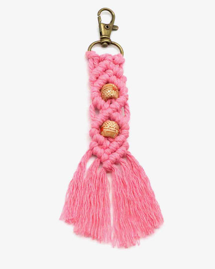 Assorted 4-Pack Handmade Macrame Fringe Keychain