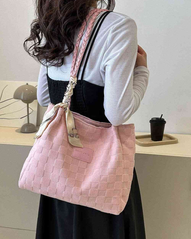 Braided Strap Polyester Tote Bag