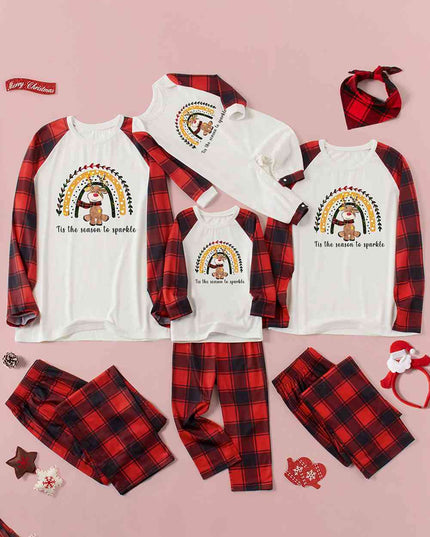 Graphic Plaid Long Sleeve Jumpsuit