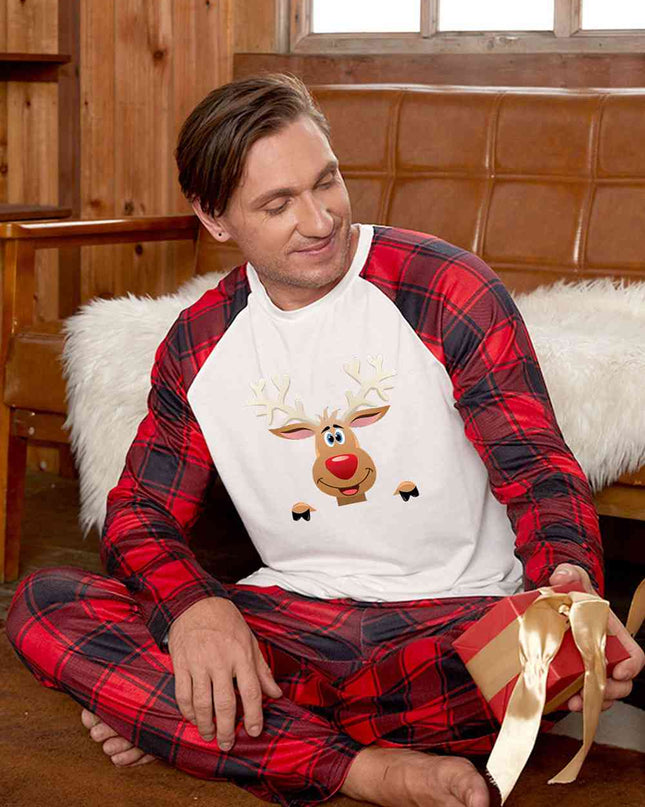 Rudolph Graphic Long Sleeve Top and Plaid Pants Set