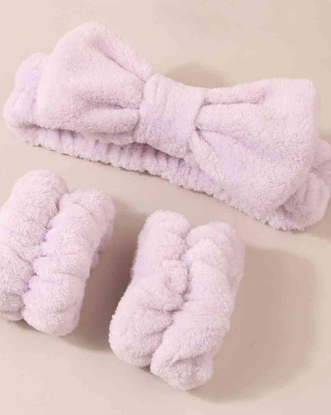 Face Wash Wristband and Bow Headband