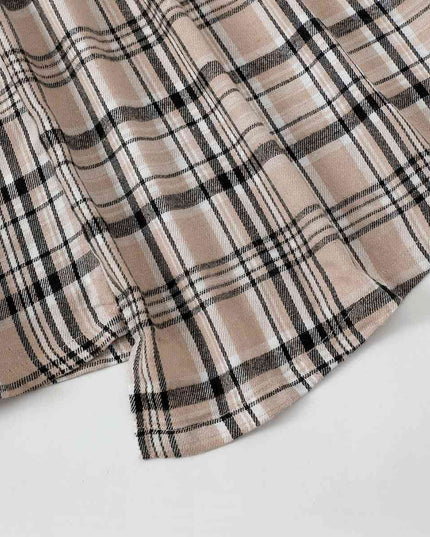 Plaid Round Neck Asymmetrical Dress