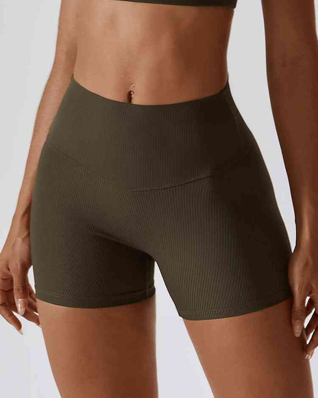 Wide Waistband Slim Fit Sports Shorts