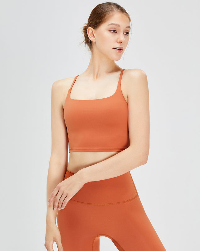 Crisscross Square Neck Active Bra