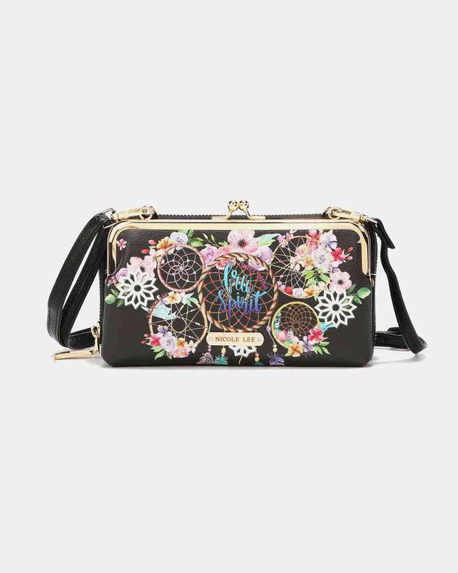 Nicole Lee USA Signature Kiss Lock Crossbody Wallet