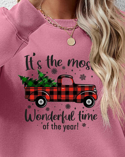 Graphic Round Neck Long Sleeve Sweatshirt