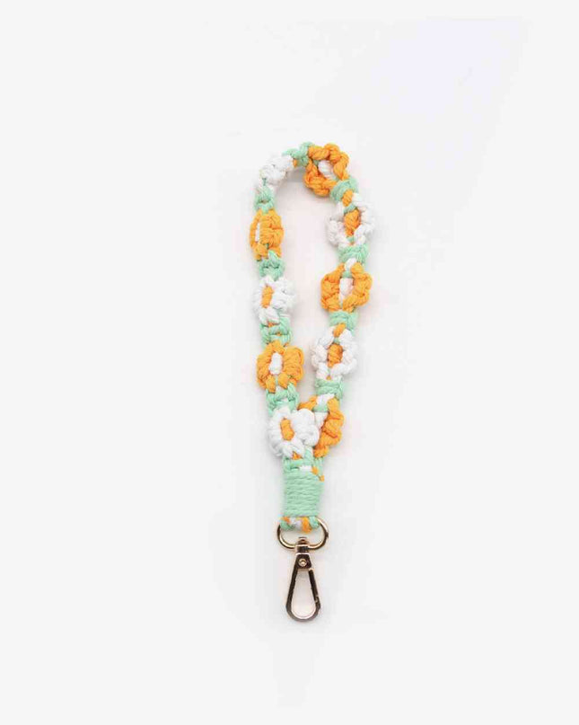 Assorted 4-Piece Macrame Flower Keychain