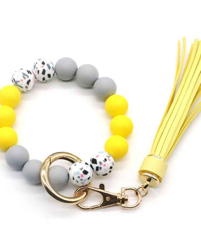 Assorted 2-Pack Multicolored Beaded Tassel Keychain