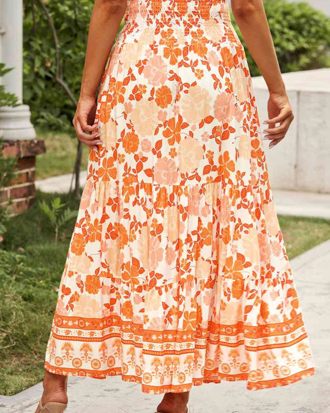 Floral Smocked Tiered Maxi Skirt