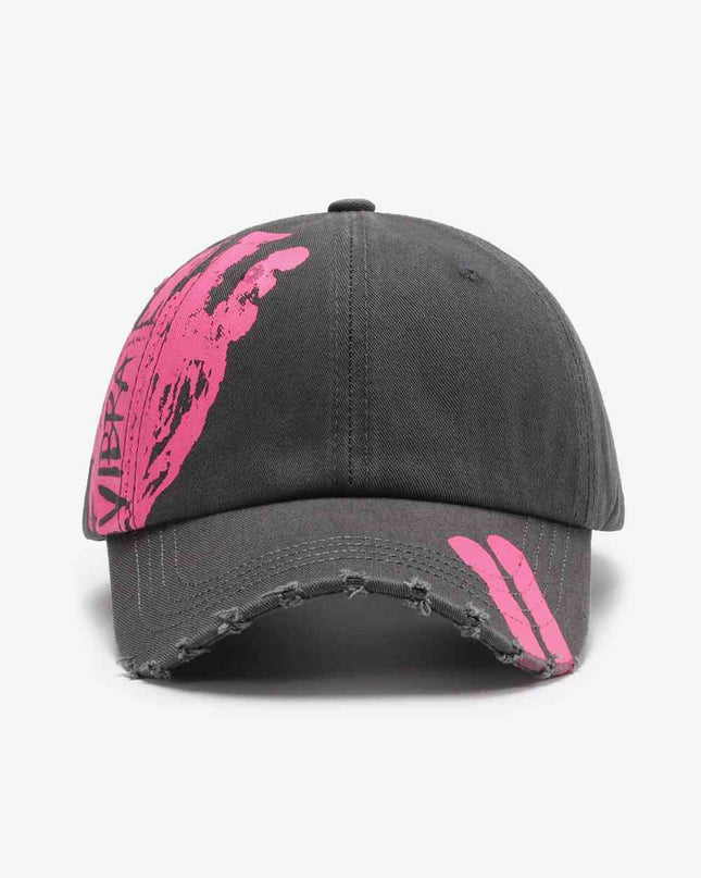 VIBRA Graphic Distressed Adjustable Baseball Cap
