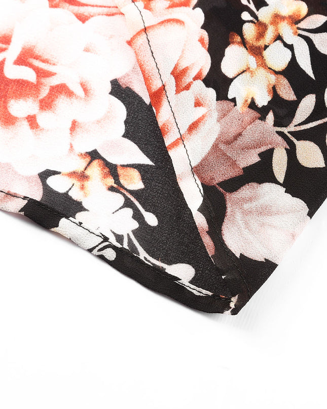 Floral Tied Balloon Sleeve Dress