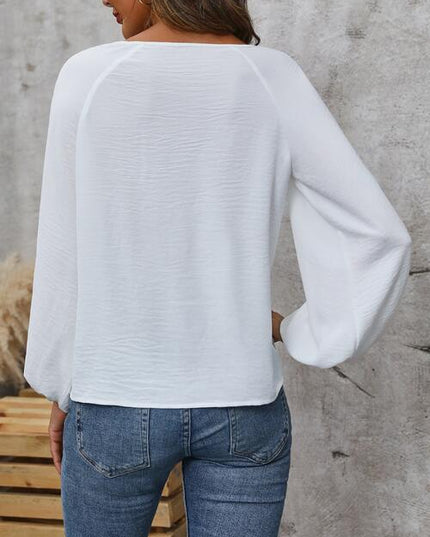 Lace Detail Balloon Sleeve Blouse