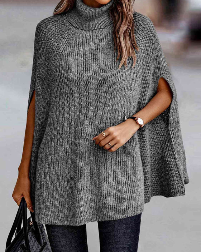 Turtleneck Dolman Sleeve Poncho