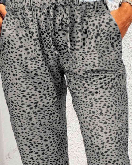 Leopard Pocketed Long Pants