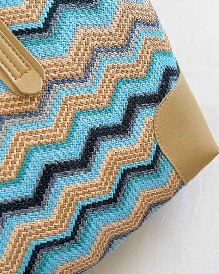 Chevron Straw Tote Bag