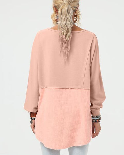 Curved Hem Dolman Sleeve Top