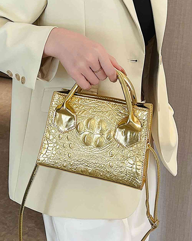 Textured PU Leather Crossbody Bag
