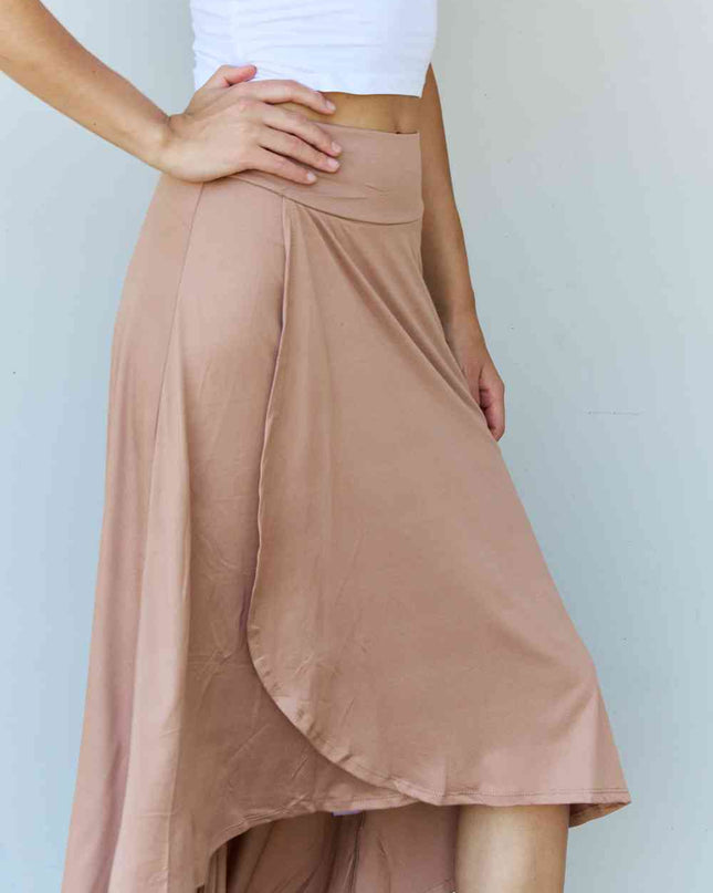 Ninexis First Choice High Waisted Flare Maxi Skirt in Camel