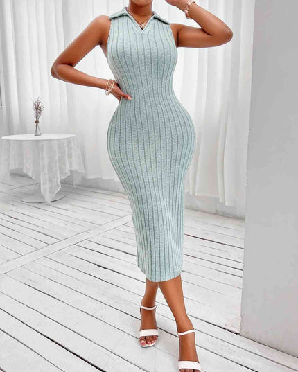 Johnny Collar Sleeveless Sweater Dress