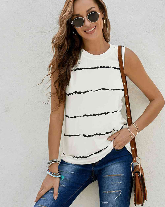 Striped Round Neck Tank