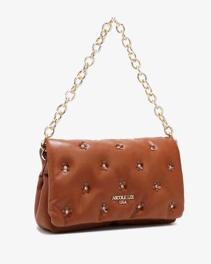 Nicole Lee USA Diamond Flower Messenger Crossbody Bag
