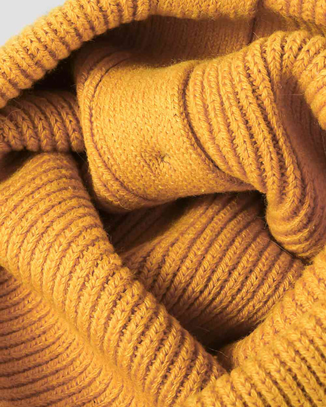 Button Detail Rib-Knit Cuff Beanie