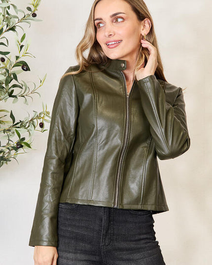 Mock Neck Zip Up Jacket