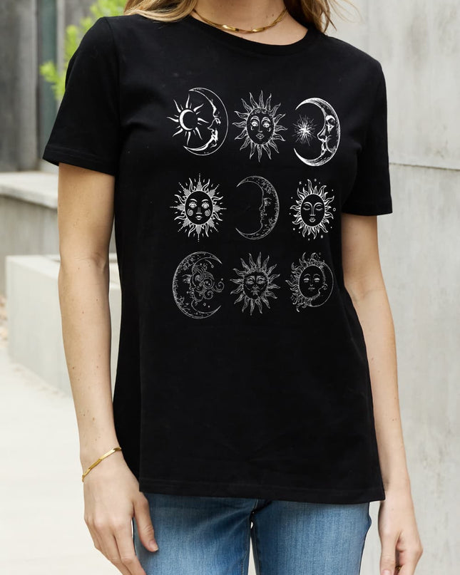 Simply Love Simply Love Full Size Sun and Moon Graphic Cotton Tee