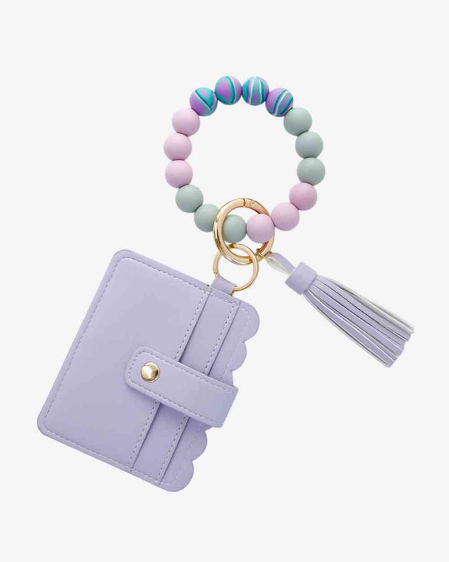 Beaded Tassel Keychain with Wallet