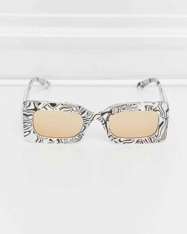 Tortoiseshell Rectangle Polycarbonate Sunglasses