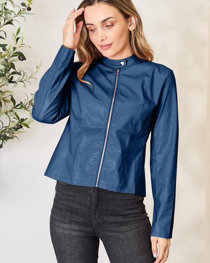 Mock Neck Zip Up Jacket