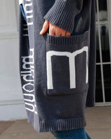 Open Front Long Sleeve Hooded Cardigan