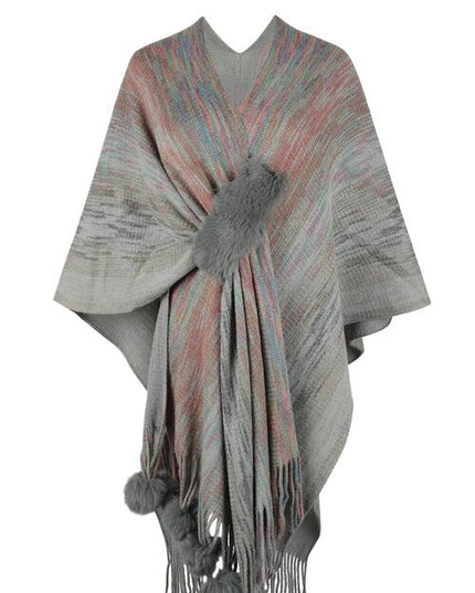 Heathered Fringe Hem Poncho