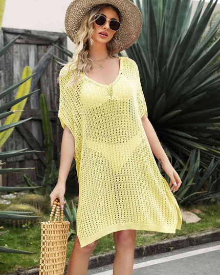 Openwork Side Slit Cover-Up Dress