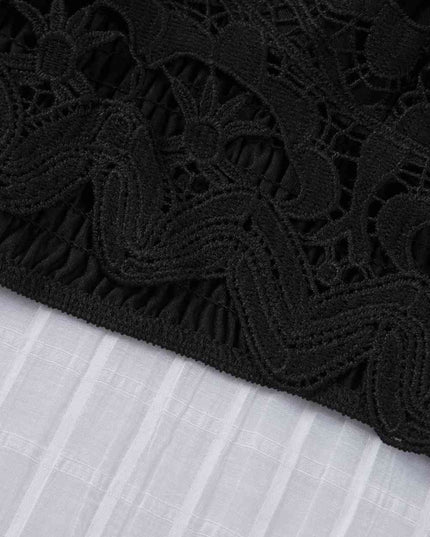 Smocked Eyelash Trim Lace Bralette