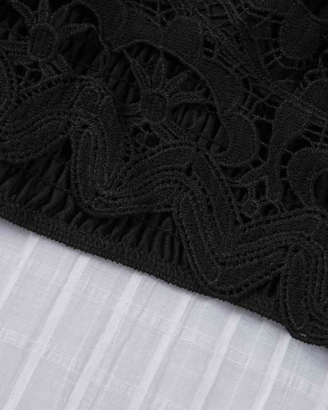 Smocked Eyelash Trim Lace Bralette