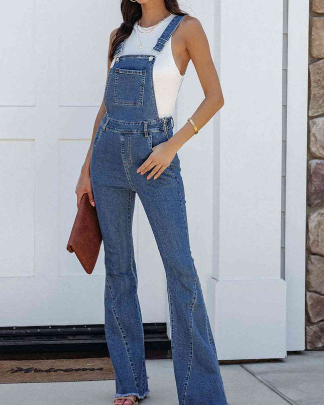 Raw Hem Denim Overall